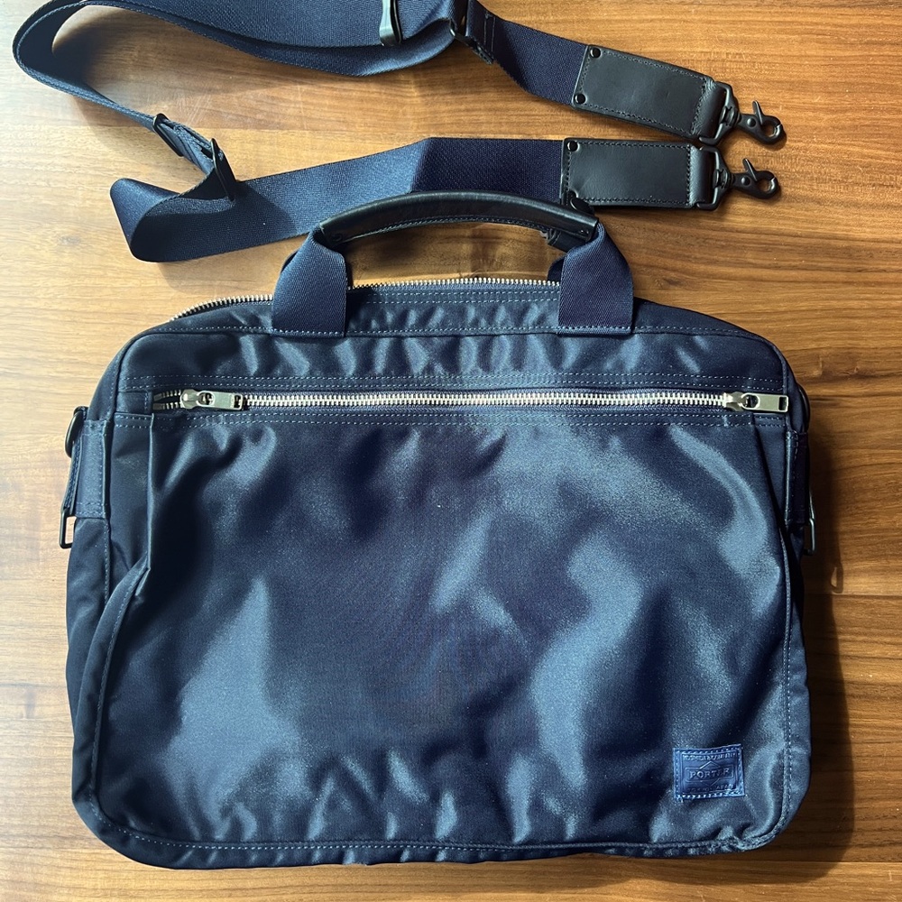 NWOT_Porter Yoshida and Co Navy Briefcase_Made in Japan